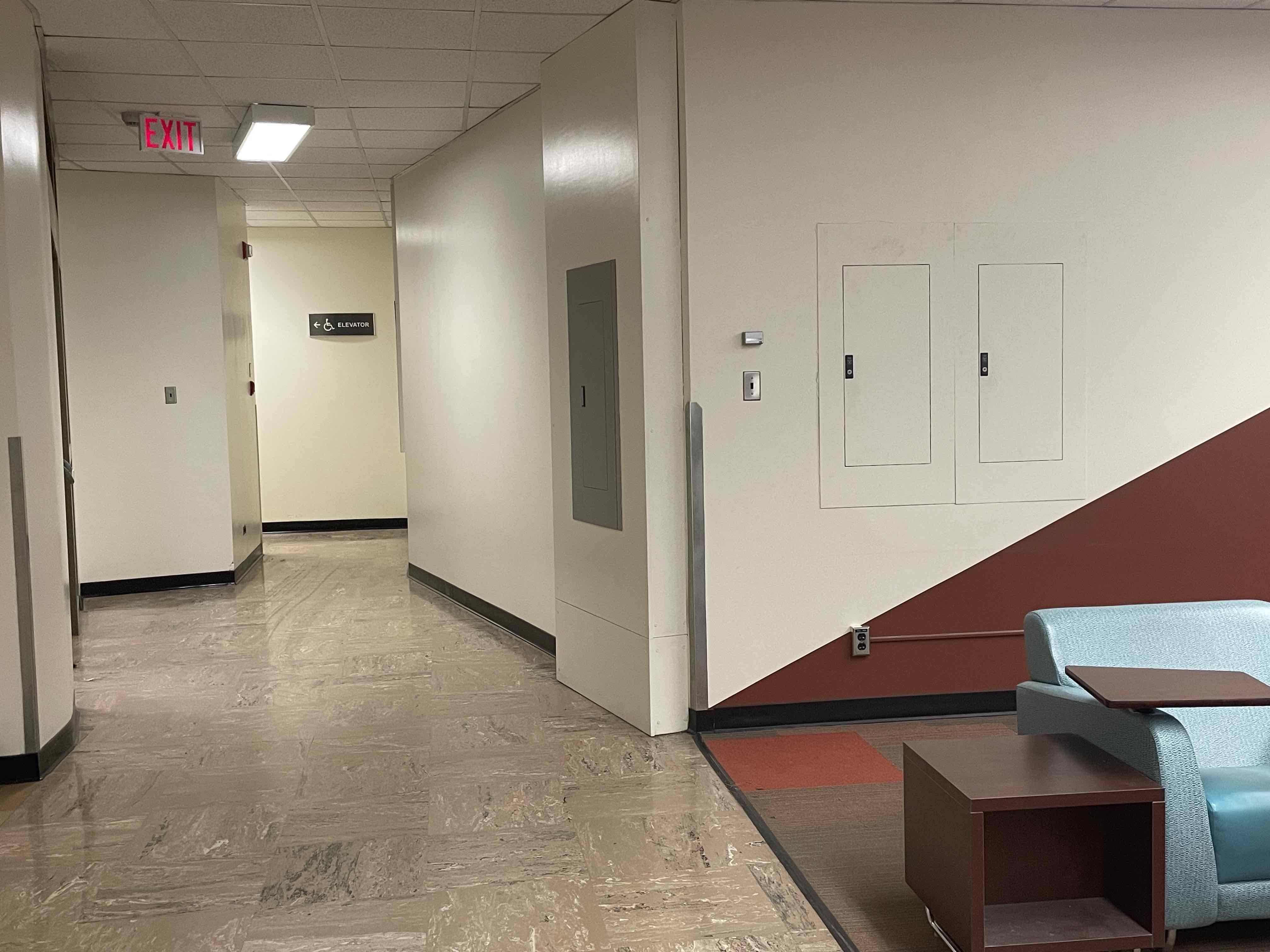 Access via Murray Library North Wing. Proceed straight ahead, and turn left at corner. 